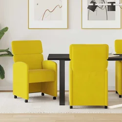 Blagovačke stolice s kotačima 2 pcs Žuta 58 x 65 x 98 cm Baršun