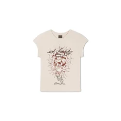 Ed Hardy Majica ecru/pikčasto rjava