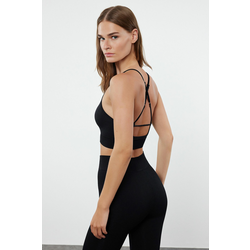 Trendyol Black Seamless Support Adjustable Rope Strap Knitted Sports Bra