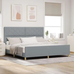 Krevetna konstrukcija Svjetlosiva 200 x 200 cm tkanina