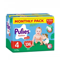 Pufies pelene monthly pants 4 maxi 9-15kg 136kom