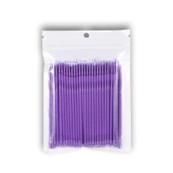 Mikrofiber štapići za trepavice, 100 komada, Ljubičasti