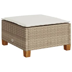 Vrtni stolac s jastukom bež 63,5x56x32 cm poliratan