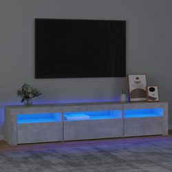 TV ormarić s LED svjetlima siva boja betona 195x35x40 cm