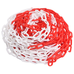 vidaXL Opozorilna veriga rdeča in bela 100 m O8 mm plastika