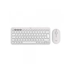 LOGITECH Bežični set tastatura + miš, Pebble2 Combo, US, bela