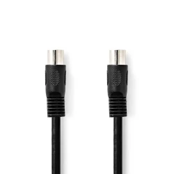 NEDIS CAGL20000BK20 DIN Audio Kabl, DIN 5-Pin Muski, DIN 5-Pin Muski, Niklovan, 2.00 m, Okrugli, PVC, Crni