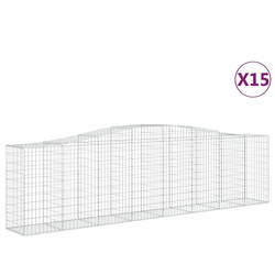 Lučne gabionske košare 15kom 400x50x100/120cm pocinčano željezo