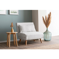 ATELIER DEL SOFA Fotelja Folde Single Teddy Fabric Cream