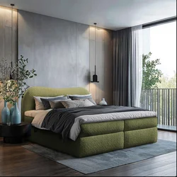 Chameo POSTELJA Z VZMETNICO 180 cm x 200 cm , tekstil zelena