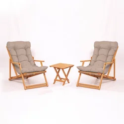 Hanah Home Baštenski set 2 stolice i stočić Braon-Bež