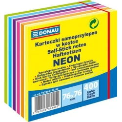 Donau Samolepilna blazinica, 76x76 mm, 400 listov, neonske in pastelne barve