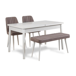 HANAH HOME Trpezarijski set Santiago White Grey