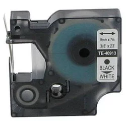 Toner123 Kompatibilen trak za Dymo D1 40913/LabelManager/LabelPoint/LabelWriter/Rhino/MobileLabeler 9mm (3/8) x 7m - črn izpis/bel trak