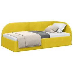 Vidaxl Kotna postelja z vzglavjem Rumena 80 cm x 200 cm Žamet
