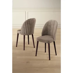 Hanah Home set trpezarijskih stolica Mara 2 kom, kapućino tkanina Babyface, braon metalne noge