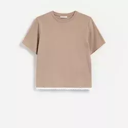 Reserved - Majica kratkih rukava s dekorativnim porubom