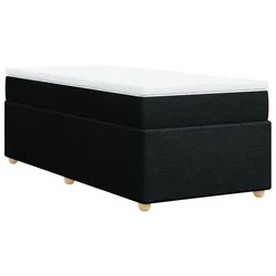 Vidaxl Box spring postelja z vzmetnico črna 100x200 cm blago
