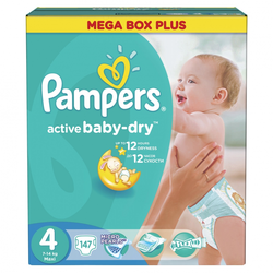 PAMPERS pleničke Active Baby Maxi, 7-14 kg (bel. 4), 147 kosov