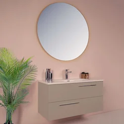HANAH HOME upatilski ormarić sa umivaonikom i ogledalom (2 komada) Serenity Latte