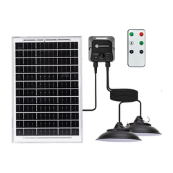Aigostar - LED solarni luster sa senzorom 2x LED/35W/12V 6000mAh 6500K O15 cm + daljinski upravljač