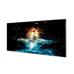 tulup.si Steklena slika Meč obarvanega dima 120x60 cm 2 obešalnika