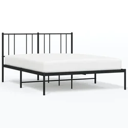 Vidaxl Kovinski posteljni okvir z vzglavjem črn 140x190 cm