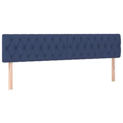 Vidaxl Posteljno vzglavje modra 180x7x78/88 cm blago