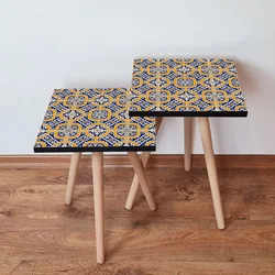 Hanah Home Set klub stočića 2Shp35, 2 komada, Šareni