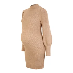 Only Maternity Pletena obleka KATIA, rjava