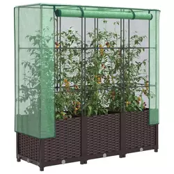 Povišena gredica s pokrovom za staklenik 120 x 40 x 138 cm
