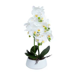 Homestar Orhideja v vrtu H68 cm bela keramična posoda