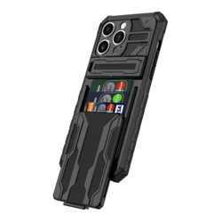 Maska za telefon Wallet Armor za iPhone 16 Pro, Crna