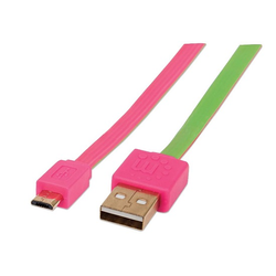 Kabel USB tip A-MUSB tip micro B-M 1.0m Pink/Green - MANHATTAN
