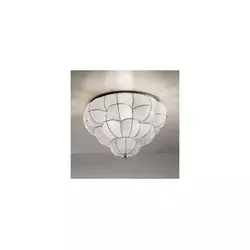 SIRU - Plafonska svetiljka POUFF 3xE27/60W/230V hrom/bela, venecijansko staklo