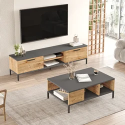Hanah Home Set TV Komoda i klub sto Bež-Antracit