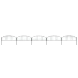 Vidaxl Komplet obokane vrtne ograje 77,3x26 cm zelen