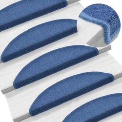 Prostirke za stepenice 10 kom 56x17x3 cm plave poluokrugle