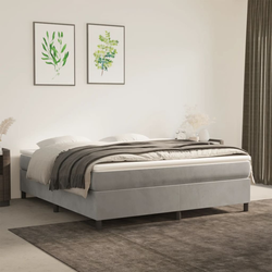 Okvir za krevet s oprugom svjetlosivi 180x200 cm baršunasti