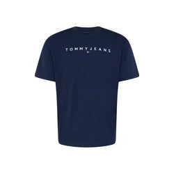 Tommy Jeans Majica  temno modra / bela