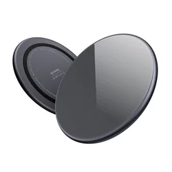shumee Crong PowerSpot Fast Wireless Charger – Aluminij Qi 15W USB-C brezžični polnilnik s prevleko iz kaljenega stekla (Shadow Black)