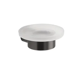 Gedy - Zidni držač sapuna PIRENEI mlečno staklo/metalno siva