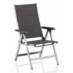 Kettler Basic Plus vrtni stol, oblazinjen, nastavljiv, aluminijast, siv/antracit