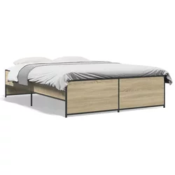 Okvir za krevet boja hrasta 140x190cm konstruirano drvo i metal