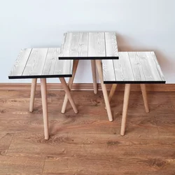 Hanah Home Set klub stočića 3Shp190, 3 komada, Šarena