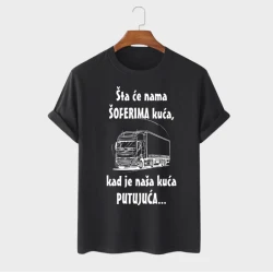 MAFIMI Muška majica Šta će nama Šoferima kuća, Crna