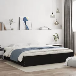 Vidaxl Posteljni okvir s predali črn 160x200 cm inženirski les