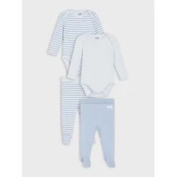 Sinsay - Pamučni Set: Body I Pantalone 2 pack - bledoplavo