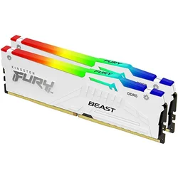 Kingston 32GB (2x16GB) DDR5 6000MT/s CL36 FURY Beast White RGB EXPO memorija | KF560C36BWEAK2-32