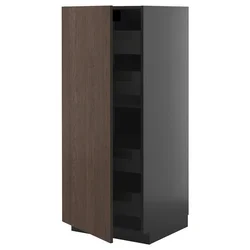 METOD / KNIVSHULT Visoki element s fiokama, Crnosiva/Sinarp smeđa, 60x60x140 cm